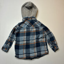 Load image into Gallery viewer, Boys Tilt, flannel cotton long sleeve hooded shirt, GUC, size 2,  
