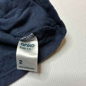 Boys Anko, soft feel cotton long sleeve top, GUC, size 2,  