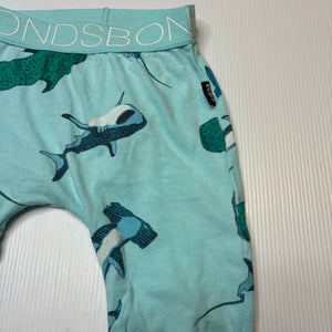 Unisex Bonds, stretchy leggings / bottoms, sharks, FUC, size 0,  
