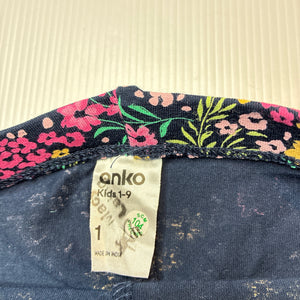 Girls Anko, colourful floral leggings / bottoms, EUC, size 1,  