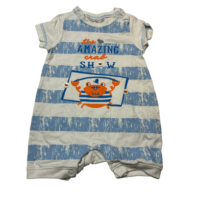 Boys Ergee, cotton romper, crabs, EUC, size 0000,  