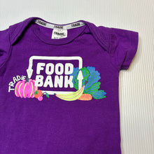 Load image into Gallery viewer, Unisex TRADIE Baby, purple stretchy bodysuit / romper, EUC, size 0000,  