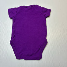 Load image into Gallery viewer, Unisex TRADIE Baby, purple stretchy bodysuit / romper, EUC, size 0000,  