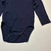 Load image into Gallery viewer, Unisex H&amp;M, navy organic cotton bodysuit / romper, GUC, size 0,  
