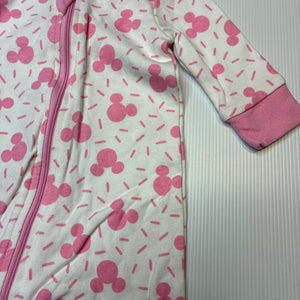 Girls Disney, Mickey / Minnie Mouse cotton zip coverall / romper, EUC, size 000,  