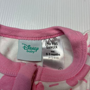 Girls Disney, Mickey / Minnie Mouse cotton zip coverall / romper, EUC, size 000,  