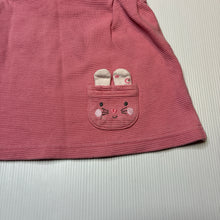 Load image into Gallery viewer, Girls Ollie&#39;s Place, ribbed cotton casual dress, wash fade, FUC, size 0, L: 36cm