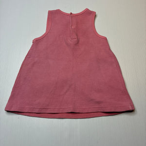 Girls Ollie's Place, ribbed cotton casual dress, wash fade, FUC, size 0, L: 36cm