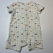 Load image into Gallery viewer, Boys Cotton On, soft feel stretchy zip romper, cars, GUC, size 0,  