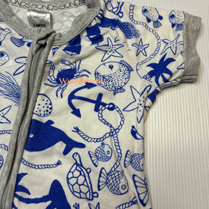 Unisex Bonds, zip wondersuit / zippy / romper, GUC, size 00,  