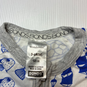 Unisex Bonds, zip wondersuit / zippy / romper, GUC, size 00,  