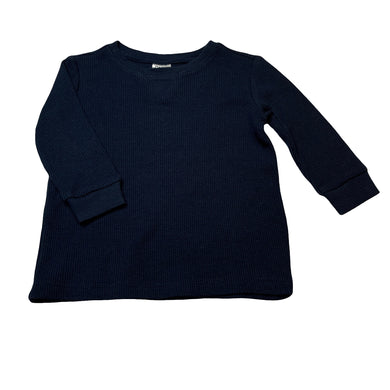 Boys Anko, navy waffle long sleeve top, EUC, size 1,  