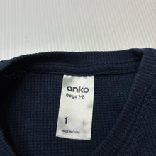 Load image into Gallery viewer, Boys Anko, navy waffle long sleeve top, EUC, size 1,  