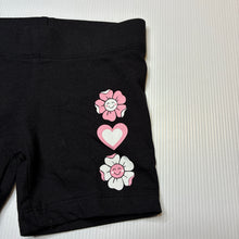 Load image into Gallery viewer, Girls Anko, black bike shorts, elasticated, flowers, EUC, size 2,  
