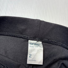 Load image into Gallery viewer, Girls Anko, black bike shorts, elasticated, flowers, EUC, size 2,  