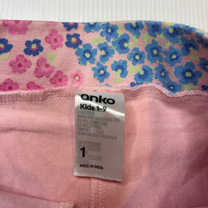 Girls Anko, floral cotton skirt, built-in shorts, EUC, size 1,  