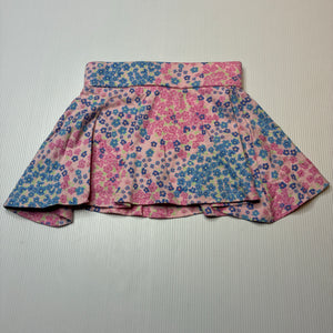 Girls Anko, floral cotton skirt, built-in shorts, EUC, size 1,  