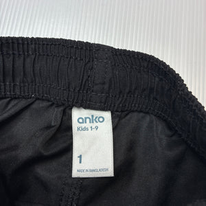 Boys Anko, lightweight board shorts, elasticated, EUC, size 1,  