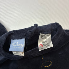 Load image into Gallery viewer, Unisex Disney, Winnie The Pooh embroidered velour coverall / romper, light mark on chest, FUC, size 000,  