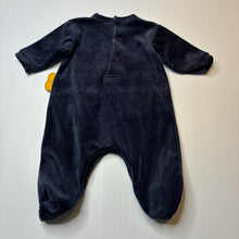 Load image into Gallery viewer, Unisex Disney, Winnie The Pooh embroidered velour coverall / romper, light mark on chest, FUC, size 000,  