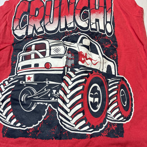 Boys H&T, cotton singlet / tank top, monster truck, EUC, size 1,  