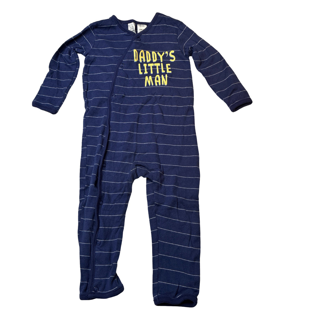 Boys Tiny Little Wonders, soft cotton romper, dad, EUC, size 1,  