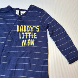 Boys Tiny Little Wonders, soft cotton romper, dad, EUC, size 1,  
