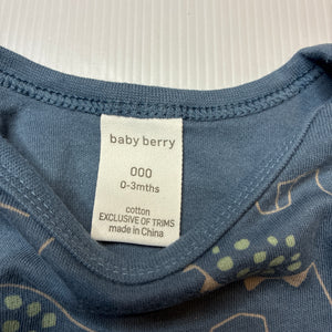 Boys Baby Berry, cotton bodysuit / romper, dinosaurs, EUC, size 000,  