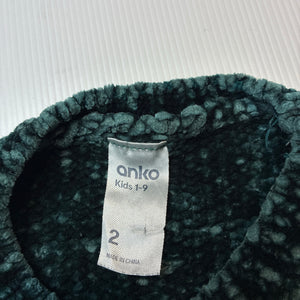 Girls Anko, soft feel chenille knit sweater / jumper, EUC, size 2,  
