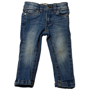 Unisex Cotton On, blue stretch denim jeans, adjustable, Inside leg: 25.5cm, FUC, size 1,  