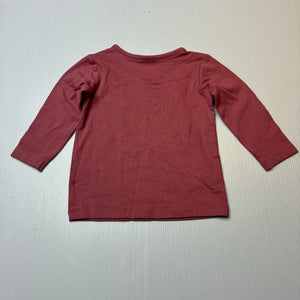 Girls Target, organic cotton blend long sleeve tee / top, EUC, size 00,  