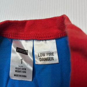 Boys Neon, cotton pyjama tee / top, sheriff, EUC, size 1,  