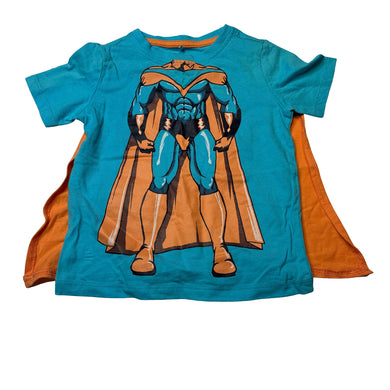 Boys H&T, cotton superhero tee / top, detachable cape, EUC, size 1,  