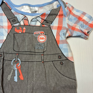 Boys Tiny Little Wonders, cotton bodysuit / romper, EUC, size 1,  
