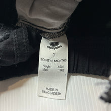 Load image into Gallery viewer, Boys Dymples, black stretch cotton pants, elasticated, EUC, size 1,  
