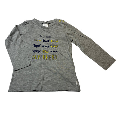 Boys Target, grey long sleeve tee / top, superhero, EUC, size 1,  
