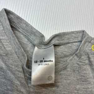 Boys Target, grey long sleeve tee / top, superhero, EUC, size 1,  