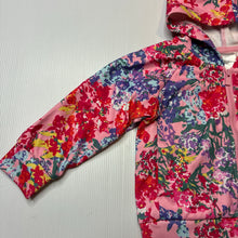 Load image into Gallery viewer, Girls Bonds, colourful floral zip up track top, EUC, size 1,  