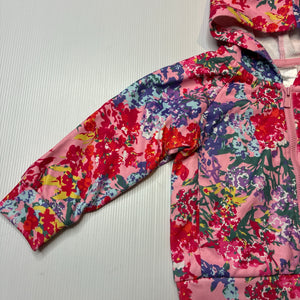 Girls Bonds, colourful floral zip up track top, EUC, size 1,  