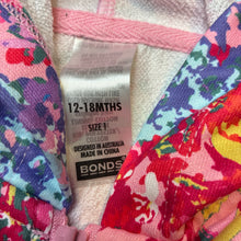 Load image into Gallery viewer, Girls Bonds, colourful floral zip up track top, EUC, size 1,  