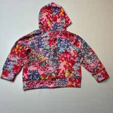 Load image into Gallery viewer, Girls Bonds, colourful floral zip up track top, EUC, size 1,  