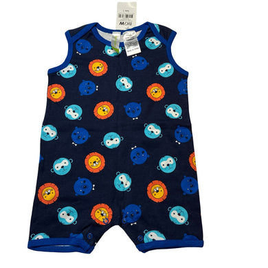 Boys Dymples, navy cotton romper, lions, NEW, size 1,  
