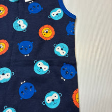 Load image into Gallery viewer, Boys Dymples, navy cotton romper, lions, NEW, size 1,  
