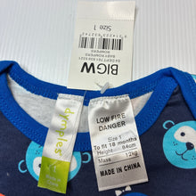 Load image into Gallery viewer, Boys Dymples, navy cotton romper, lions, NEW, size 1,  