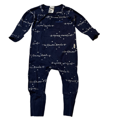 Unisex Bonds, navy stretchy cozysuit coverall / romper, GUC, size 00,  