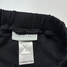 Load image into Gallery viewer, Girls Ollie&#39;s Place, black soft feel shorts, elasticated, EUC, size 1,  