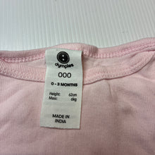 Load image into Gallery viewer, Girls Dymples, pink cotton bodysuit / romper, GUC, size 000,  