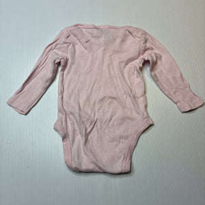 Girls Dymples, pink cotton bodysuit / romper, GUC, size 000,  