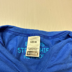 Unisex Bonds, stretchy long sleeve top, EUC, size 00,  