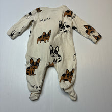 Load image into Gallery viewer, Unisex Cotton On, stretchy zip coverall / romper, dogs, FUC, size 0000,  